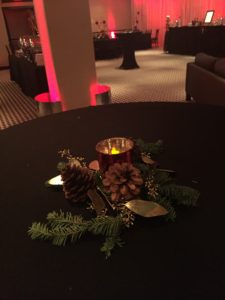 Holiday cocktail table centerpiece